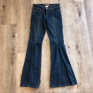 Bebe Pleated Bell Bottom Jeans